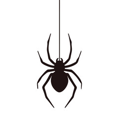 Hanging Spider Illustration for Halloween Decoration and Seasonal Designs