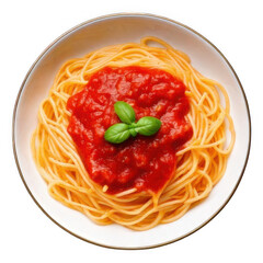 Spaghetti with Tomato Sauce, isolated on transparent background