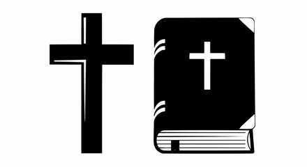 Obraz premium Cross and Bible Religious Symbols