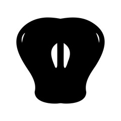 Abstract Black Silhouette with Central Openings on a White Background Illustration