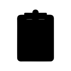 Black clipboard symbol for data entry, checklist, or task management