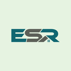 letter ESR home concept logo design vector template