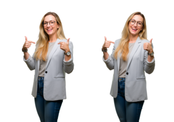 Confident businesswoman pointing to herself with a smile, a symbol of self-assurance and success