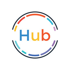 circle Tech Hub concept logo design vector template