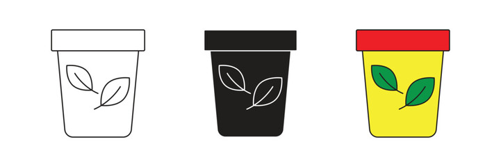 Green energy waste disposal vector icon. Green electricity recycling flat design.