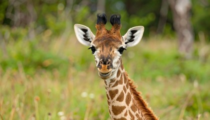 Obraz premium Close-up of a baby giraffe