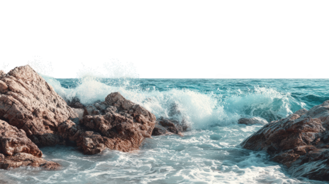 Coastal waves crashing on rocks.  Ocean's edge