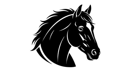 Horse head silhouette black vector design