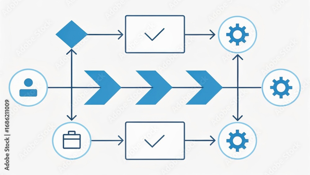 Poster flowchart depicting a process with decision points, actions, and outcomes in a structured layout.