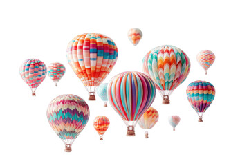 Naklejka premium Colorful hot air balloons in flight