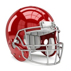 Fototapeta premium A vibrant red football helmet, symbolizing protection and the spirit of the game. 