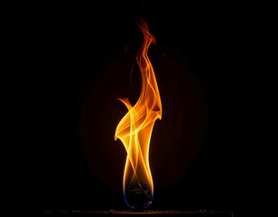 fire on a black background