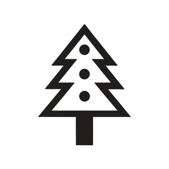 Simple Christmas Tree Icon Design with Ornaments Holiday Season Celebration Symbol