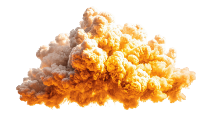 Massive cloud of orange-yellow smoke
