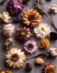 Dried flowers on a muted background