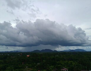 Storm clouds over a valley