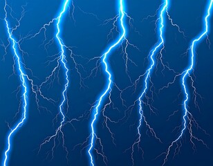 Stormy blue background with lightnings