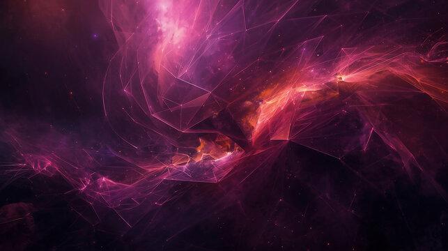 Abstract Cosmic Background: Vibrant Nebula in Colorful Galaxy with Purple Light Rays and Mystic Textures, Fantasy Starfield Art for Modern Universe Explorations