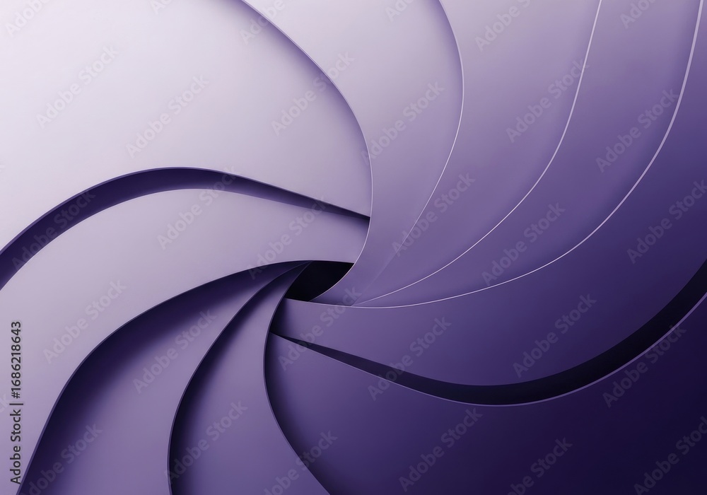 Poster abstract lilac curves layered formation with perspective lines and light gradient