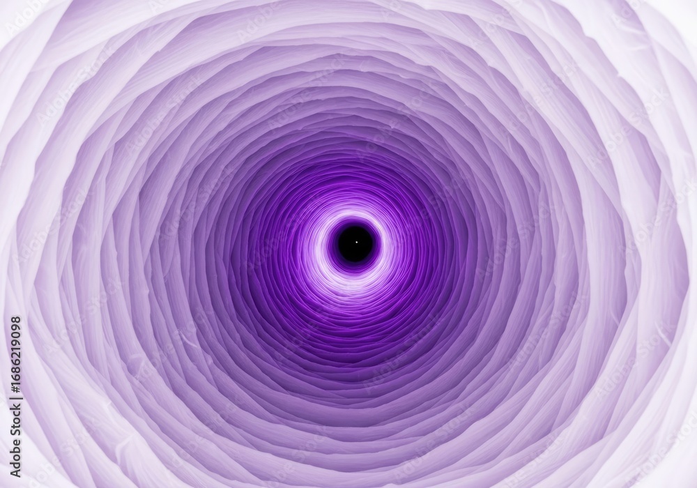 Poster abstract lilac layered tunnel with light gradient and circular dark opening
