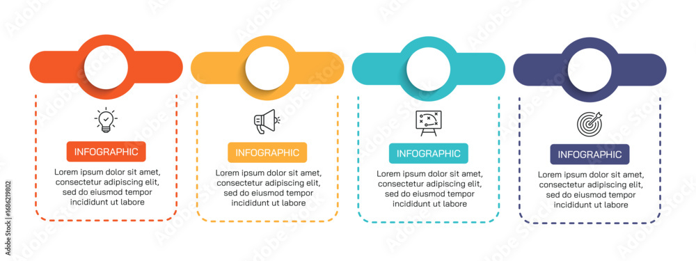 Poster steps business data visualization timeline process infographic template design with icons. simple in