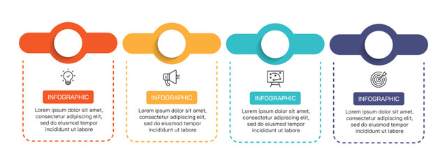 Steps business data visualization timeline process infographic template design with icons. Simple infographic design template