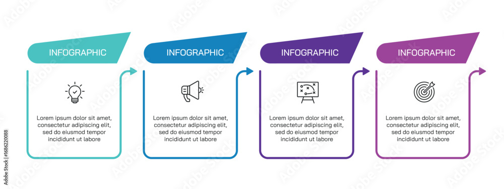 Poster steps business data visualization timeline process infographic template design with icons. simple in