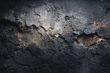 Dark, textured surface with cracks and discoloration