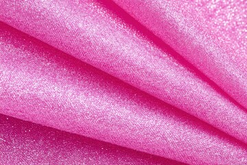 Close-up of pink fabric with subtle sparkle and folds