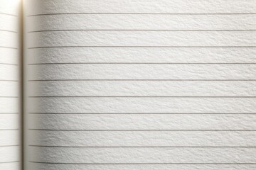 Open notebook with lined, textured pages