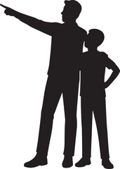 Mentor Silhouette Vector Guiding Gesture and Shared Vision