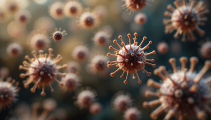 viruses pattern. Coronavirus on a dark background.