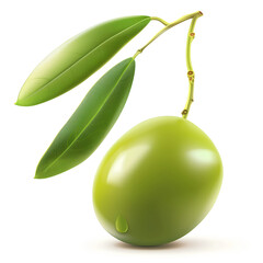 green olives isolated on white