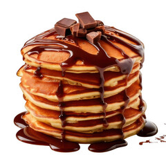: Chocolate Covered Pancakes, isolated on transparent background.