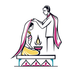 Sacred Union A Hindu Wedding Ceremony Depicting Traditional Garments Love and Rituals Celebrating the Union of Two Souls