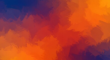 Fototapeta premium Vibrant Brushstrokes Abstract Expressionism in Orange, Red, and Blue