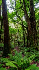 Fototapeta premium Lush green forest path
