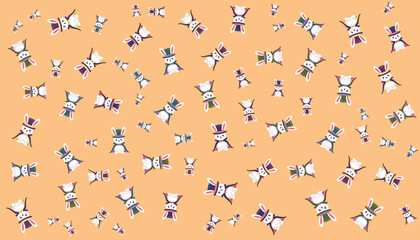Magician Rabbit Random Pattern Vector