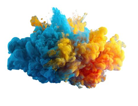 Colorful ink explosion against black