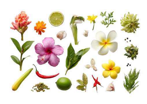 Assorted vibrant tropical ingredients - Powered by Adobe