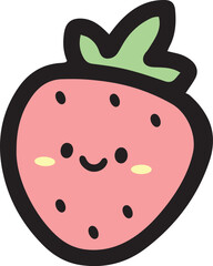 Strawberry Cute Cartoon Vector Illustration
