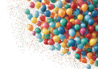 A vibrant explosion of colorful balloons