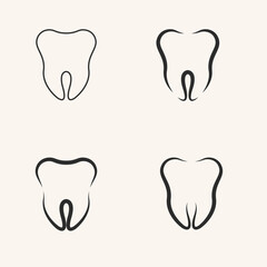 dental tooth logo design icon vector illustration.