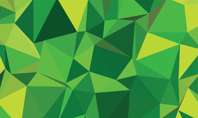 Abstract Geometric Background with Varying Shades of Green Polygons