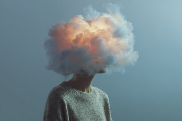 Concept of brain fog , illustration , Generative AI