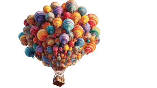 Colorful hot air balloon cluster