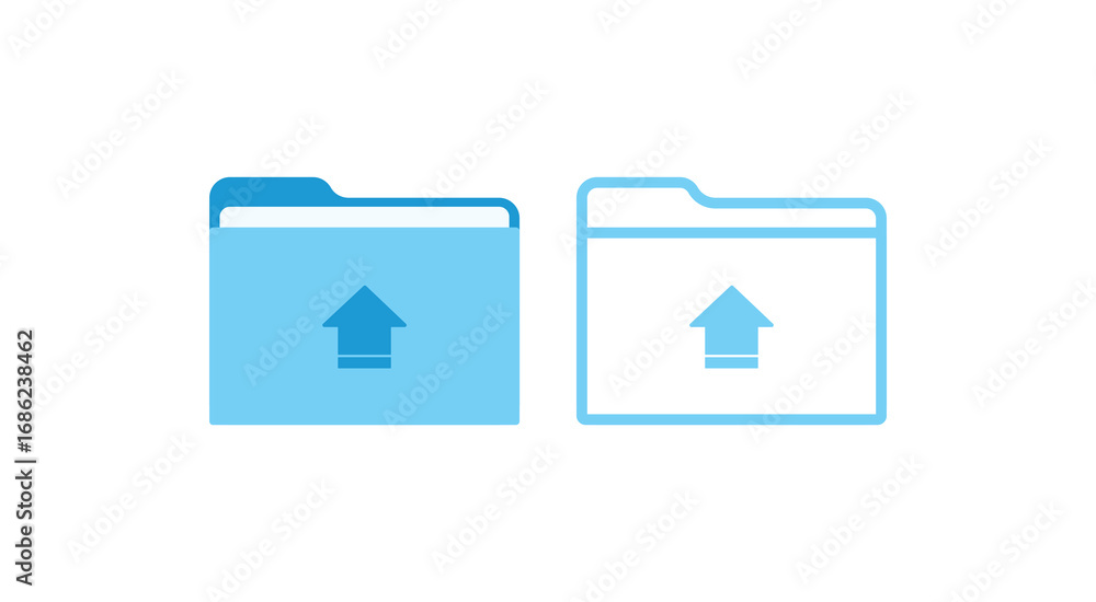 Poster clean folder icon for uploading files and documents. great for websites, apps, and digital interface