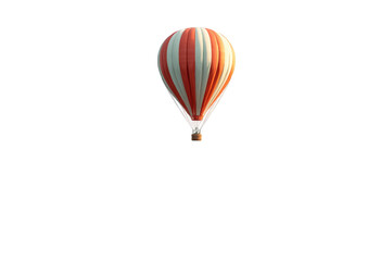 Fototapeta premium Hot air balloon, isolated, red & white stripes