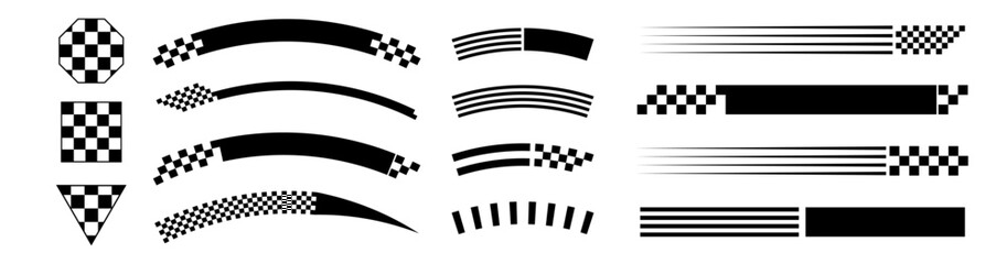 Checkered Champonship Racing Flags and Speed Lines.