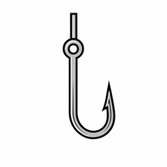 Fishing Hook Isolated on White Background.